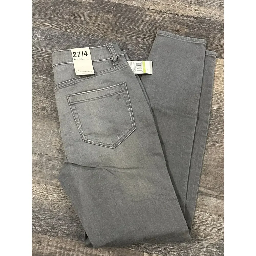 TWO by Vince Camuto Women's Gray Solid Stretch Ankle Skinny Jeans Size 27/4 NWT - Picture 2 of 3